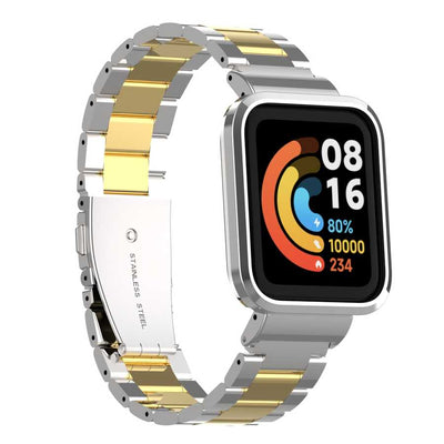 Xiaomi Redmi Watch (Mi Watch Lite) Zore KRD-60 Metal Kordon Gümüş-Gold
