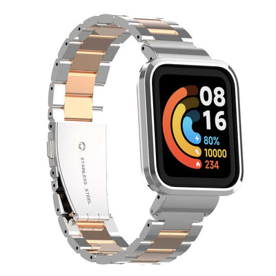 Xiaomi Redmi Watch (Mi Watch Lite) Zore KRD-60 Metal Kordon Gümüş-Rosegold
