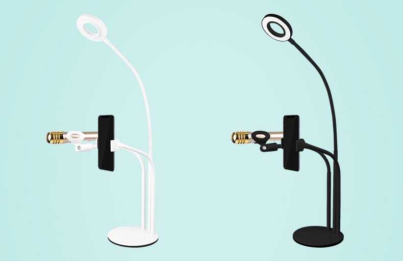 Zore 3 in 1 Işıklı Telefon Tutucu Ring Light Beyaz