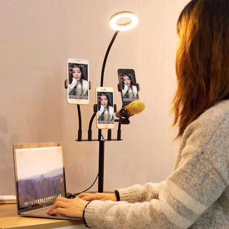 Zore 5 in 1 Işıklı Telefon Tutucu Ring Light Siyah