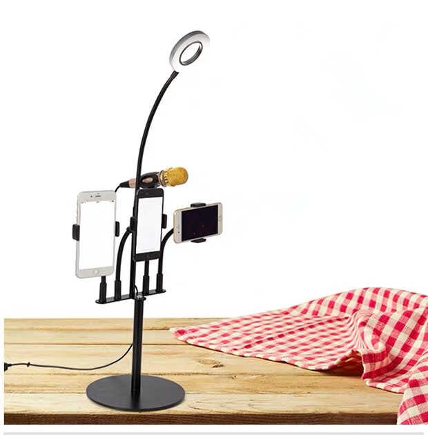 Zore 5 in 1 Işıklı Telefon Tutucu Ring Light Siyah