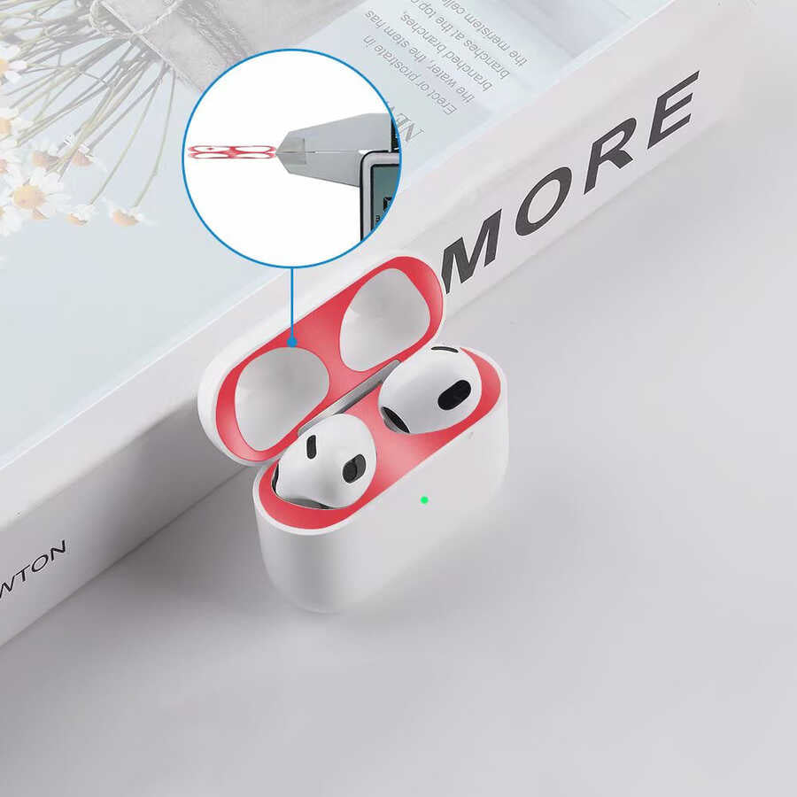 Zore Airpods 3. Nesil Kir Önleyici Sticker Kırmızı