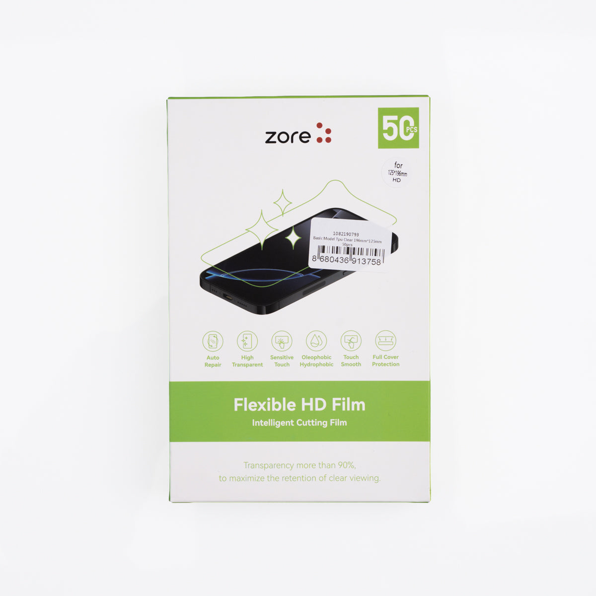 Zore Basic Model TPU Clear Ekran Koruyucu 196mm x 125mm 50 Adet Şeffaf
