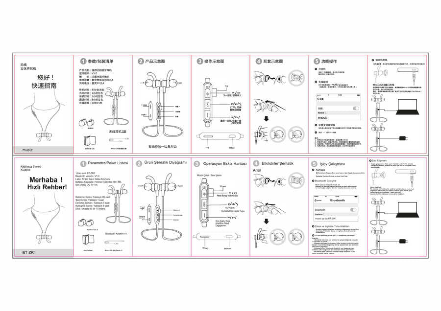 Zore BT-ZR1 Bluetooth Kulaklık Siyah