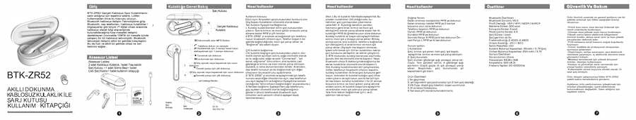 Zore BTK-ZR52 Bluetooth Kulaklık Beyaz