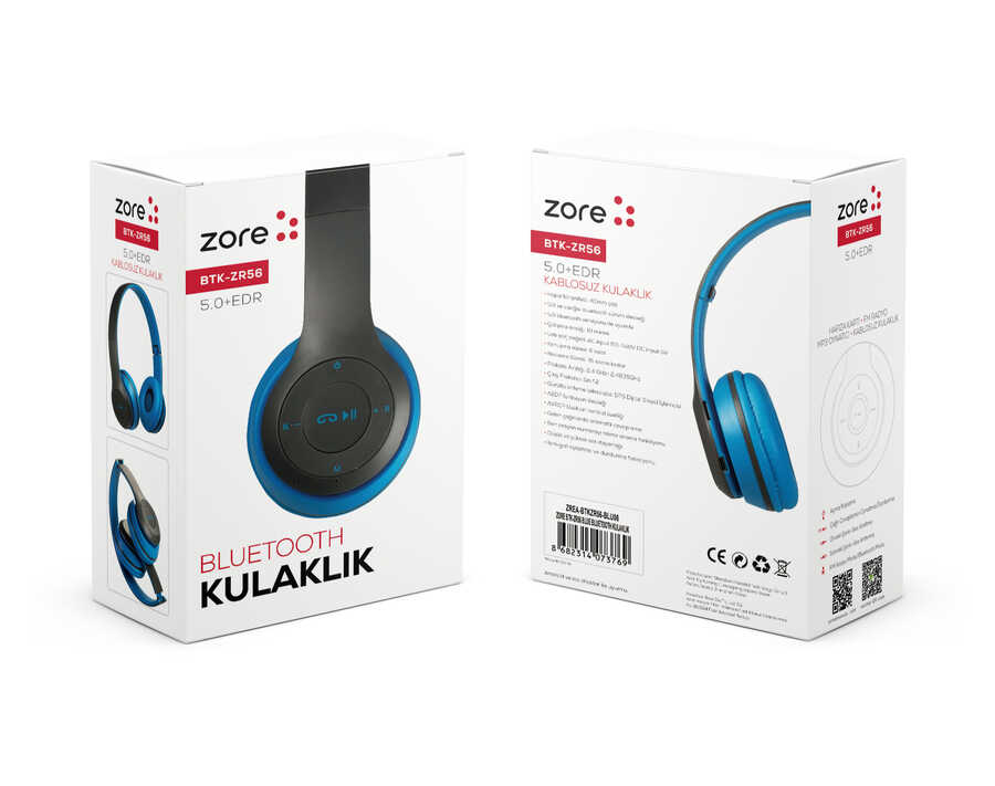 Zore BTK-ZR56 Bluetooth Kulaklık Mavi