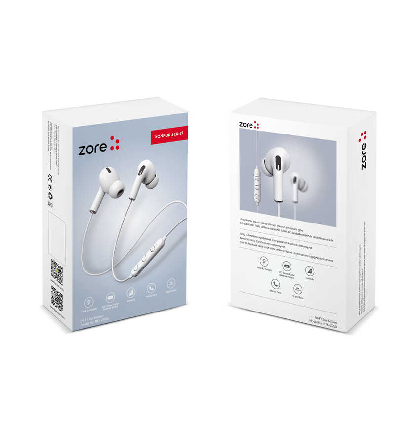 Zore BTK-ZR58 Konfor Serisi Bluetooth Kulaklık Beyaz