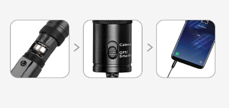 Zore DC-C1 Canlı Yayın Yaka Mikrofon Siyah