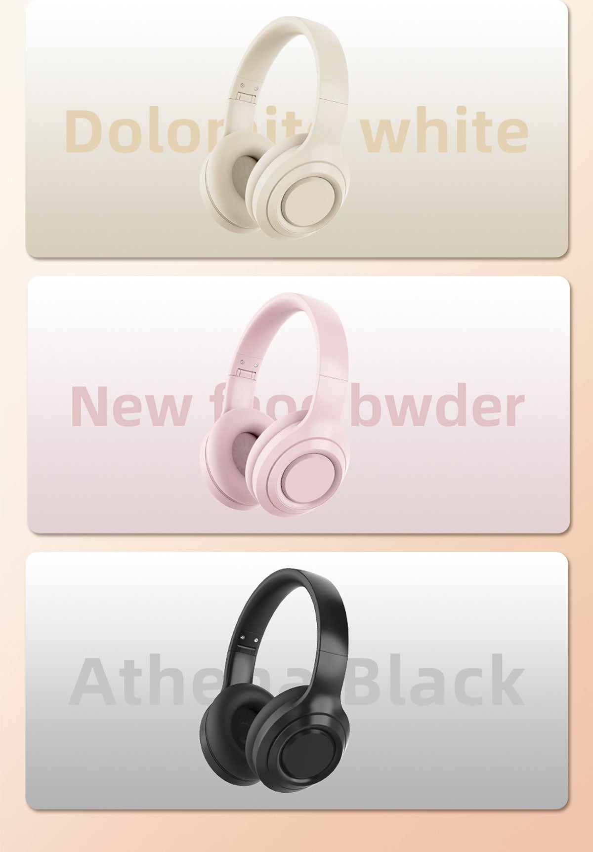 Zore DR-58 Ayarlanabilir ve Katlanabilir Kulak Üstü Bluetooth Kulaklık Krem