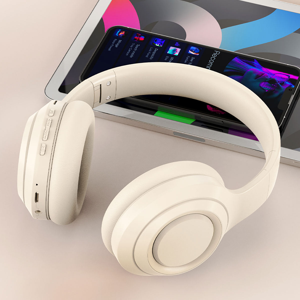 Zore DR-58 Ayarlanabilir ve Katlanabilir Kulak Üstü Bluetooth Kulaklık Pembe