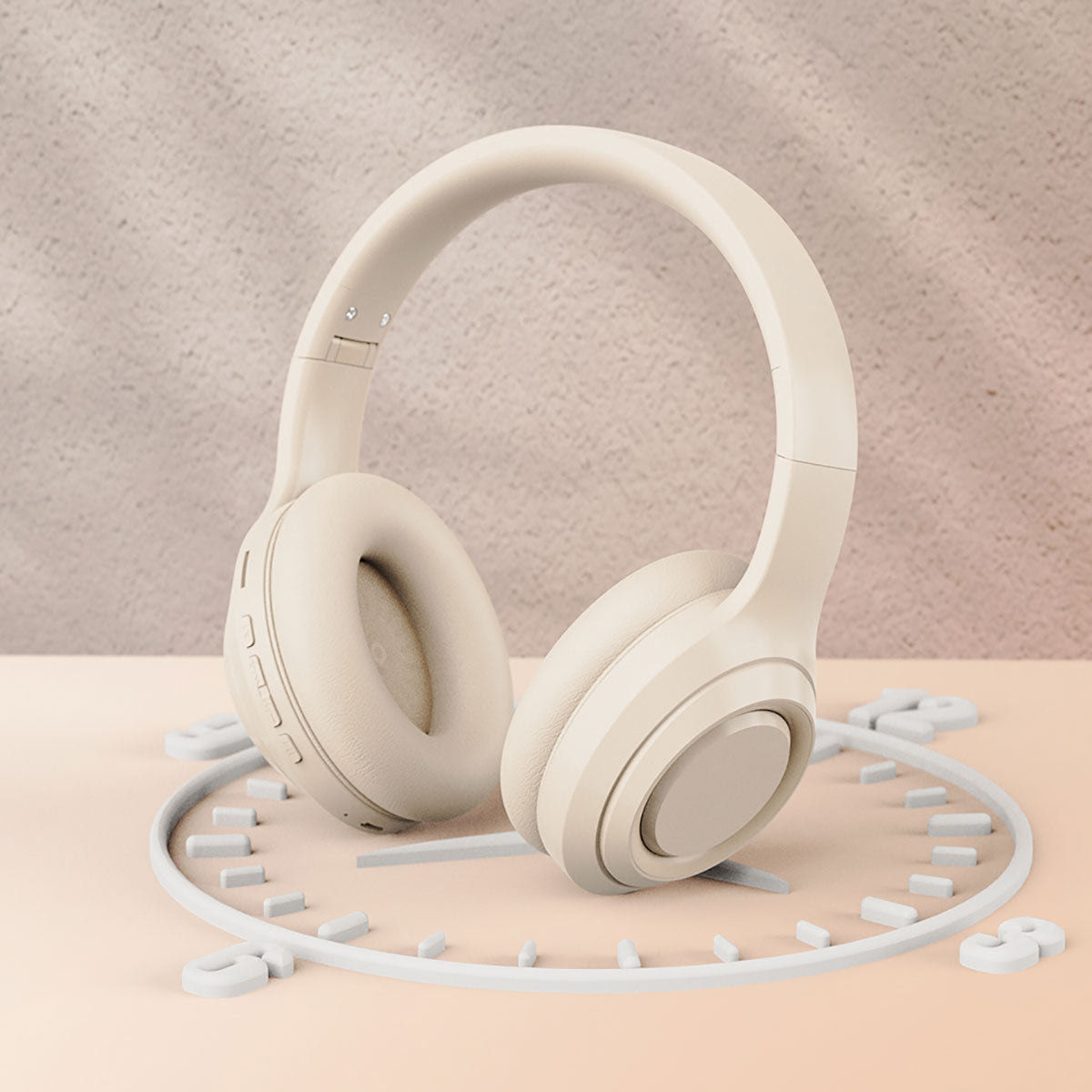 Zore DR-58 Ayarlanabilir ve Katlanabilir Kulak Üstü Bluetooth Kulaklık Pembe