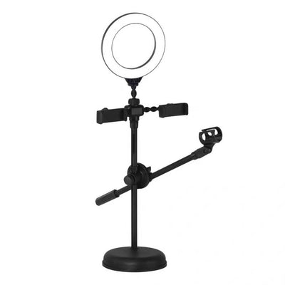 Zore Dual Small Light Işıklı Telefon Tutucu 9cm Ring Light Siyah