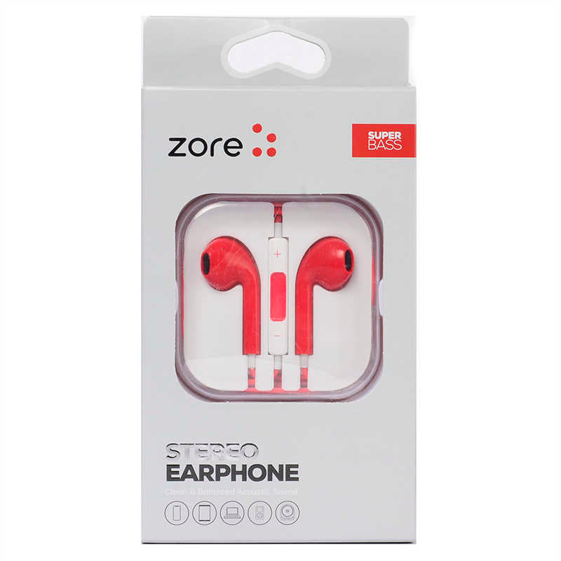 Zore EP6 Süper Seri 3.5mm Kulaklık Kırmızı