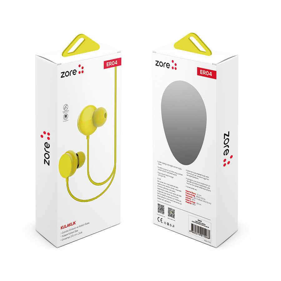 Zore ER04 3.5mm Kulaklık Sarı
