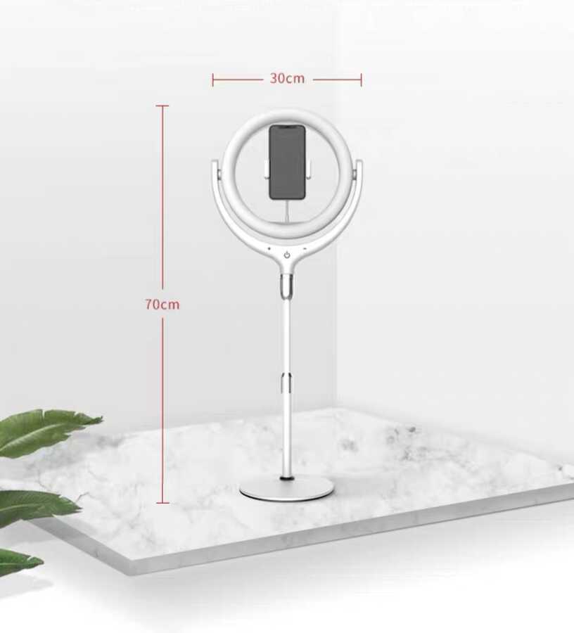 Zore F-537 30 Cm Işıklı Telefon Tutucu Ring Light Siyah