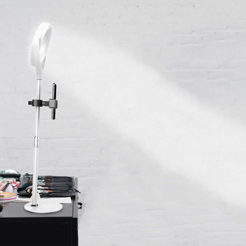 Zore F-537 Işıklı Telefon Tutucu Ring Light Siyah