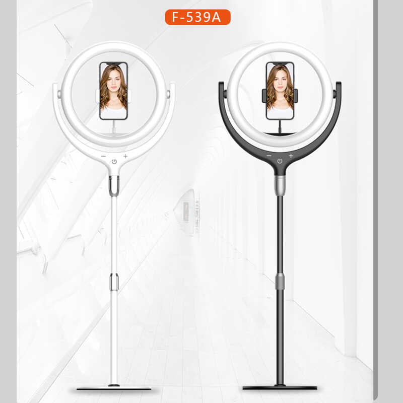 Zore F-539A Işıklı Telefon Tutucu Ring Light Siyah