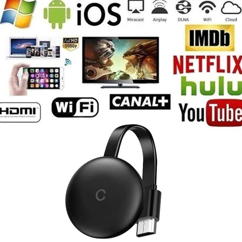 Zore G12 Chromecast Kablosuz HDMI Ses ve Görüntü Aktarıcı Siyah