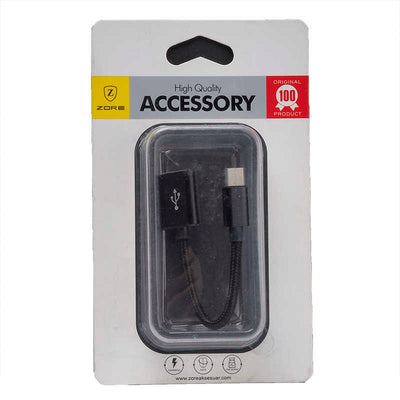 Zore Halat Type-C Otg Kablo Gri