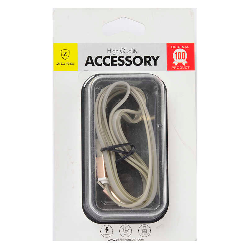 Zore High Speed Lightning Usb Kablo Gri