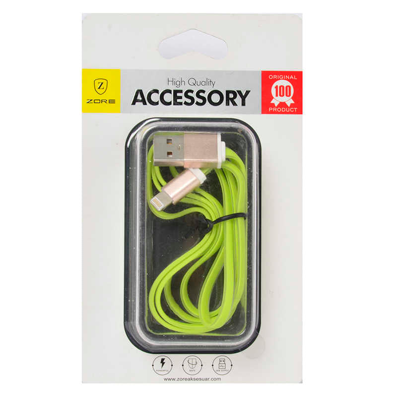Zore High Speed Lightning Usb Kablo Yeşil