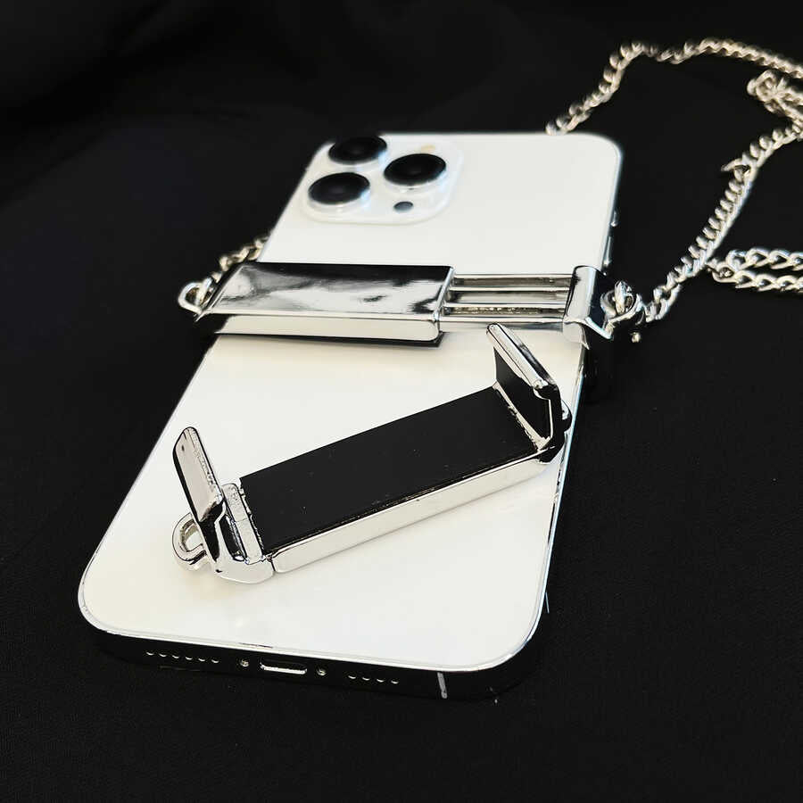Zore İP02 Cep Telefonu Boyun Askısı Metal Zincir Gümüş