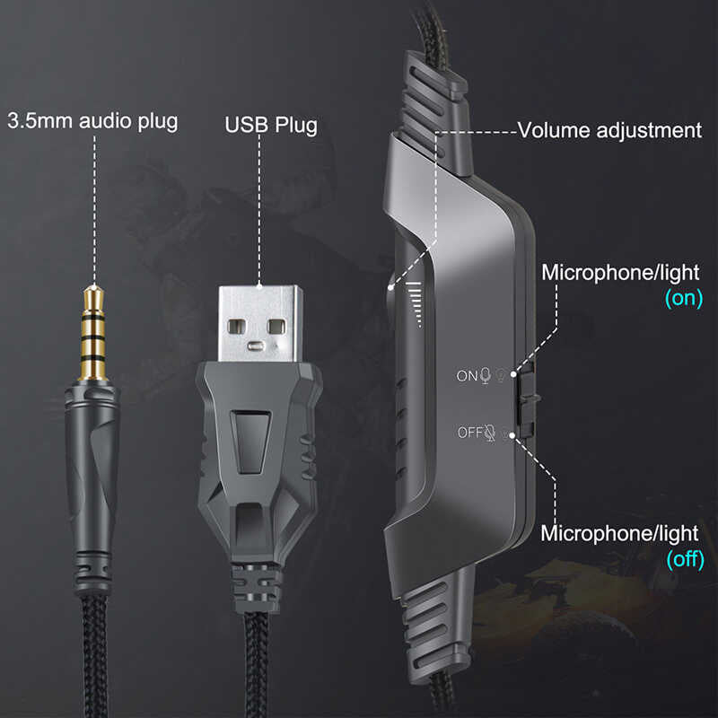 Zore Onikuma K6 RGB Oyuncu Kulaklığı 3.5mm Siyah