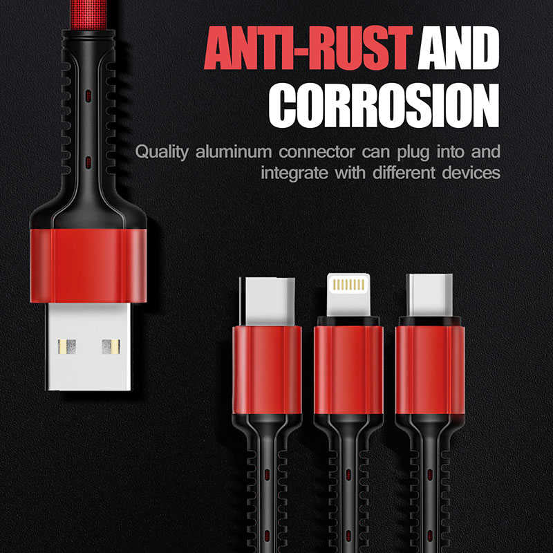 Zore LC93 3 in 1 Usb Kablo Siyah