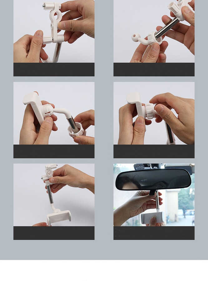 Zore LG-01 Dikiz Aynası Telefon Tutucu Siyah