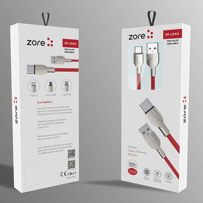 Zore ZR-LS411 Micro Usb Kablo Mavi