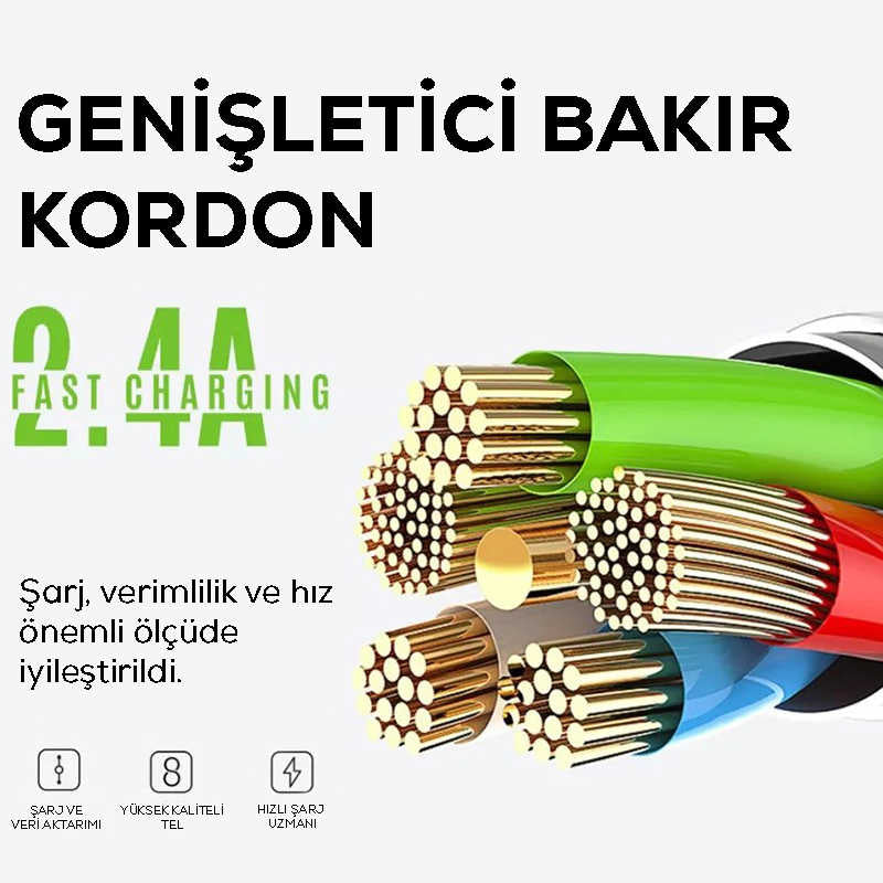 Zore LS32 Type-C Usb Kablo Beyaz