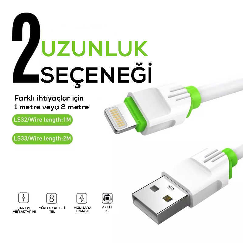 Zore LS32 Type-C Usb Kablo Beyaz