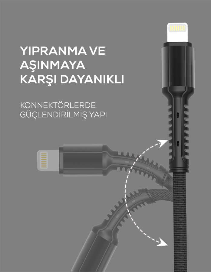 Zore LS63 Micro Usb Kablo Gri