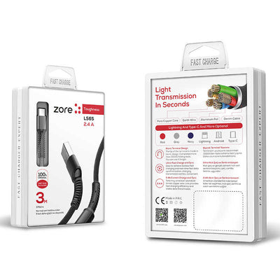 Zore LS65 Type-C Usb Kablo Kırmızı