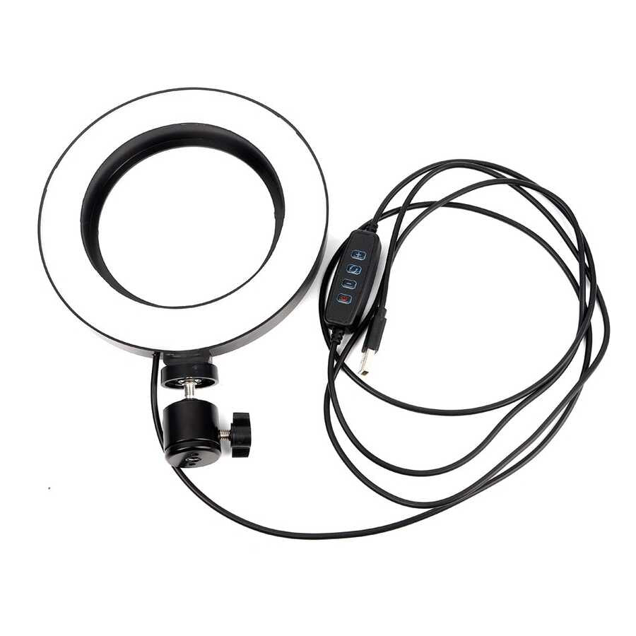 Zore M-16 Işıklı Telefon Tutucu Ring Light Siyah