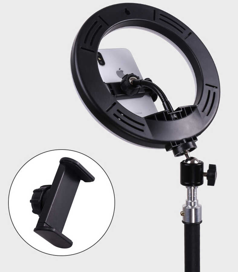 Zore M20 Işıklı Telefon Tutucu Ring Light Siyah