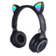 Zore M6 Pro Cat RGB Led Işıklı Kedi Kulağı Band Tasarımlı Ayarlanabilir ve Katlanabilir Kulak Üstü Bluetooth Kulaklık