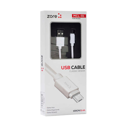 Zore MCL-01 Micro Usb Kablo Beyaz