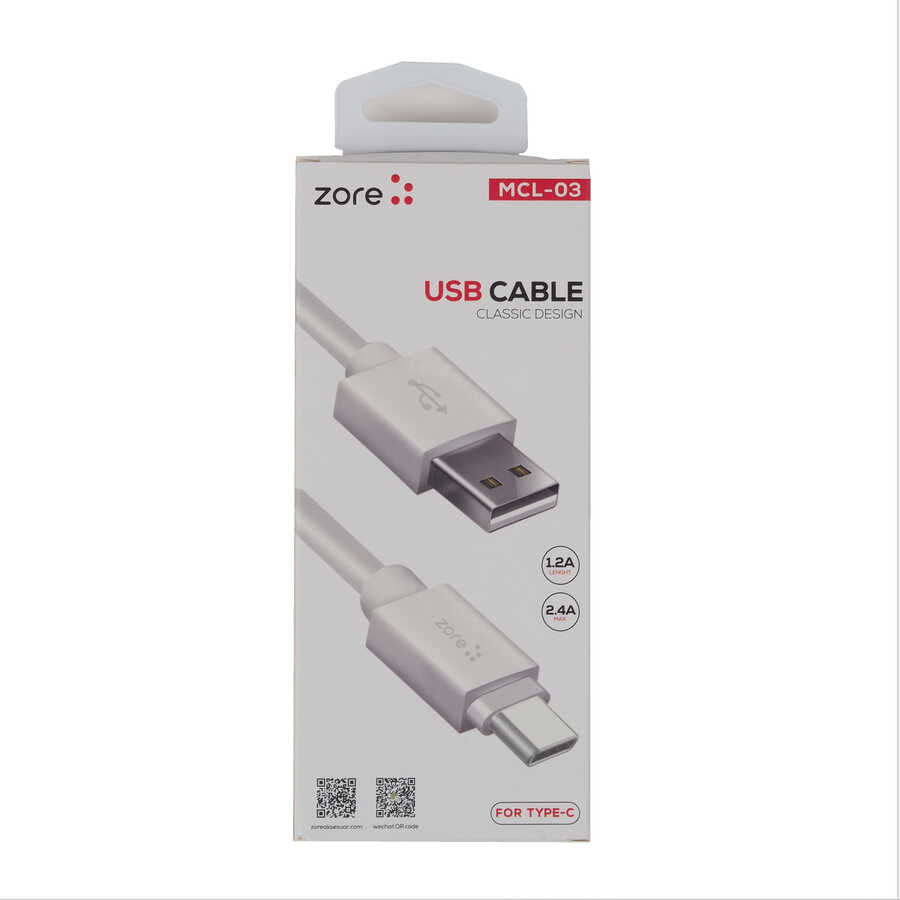 Zore MCL-03 Type-C Usb Kablo Beyaz
