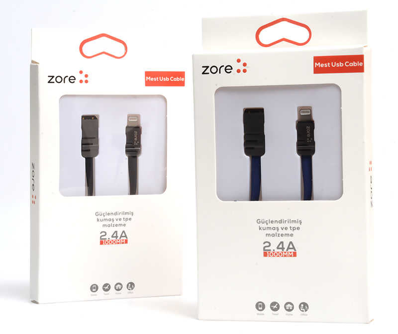 Zore Mest Lightning Usb Kablo 1M Kırmızı