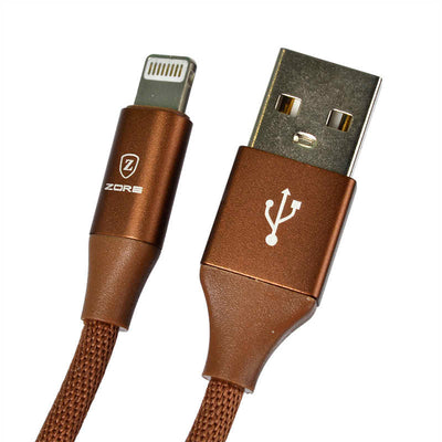 Zore Metal Uçlu Lightning Usb Kablo Siyah