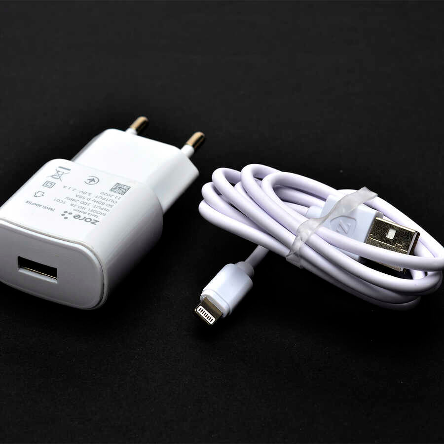 Zore Metro Serisi ZR-TC01 Lightning 2 in 1 Şarj Seti Beyaz