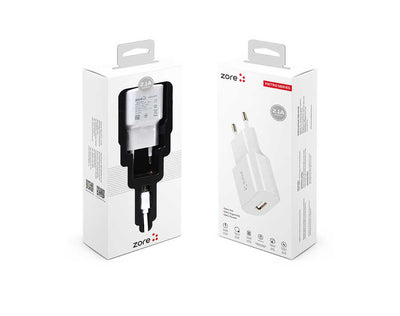 Zore Metro Serisi ZR-TC01 Type-C 2 in 1 Şarj Seti Beyaz