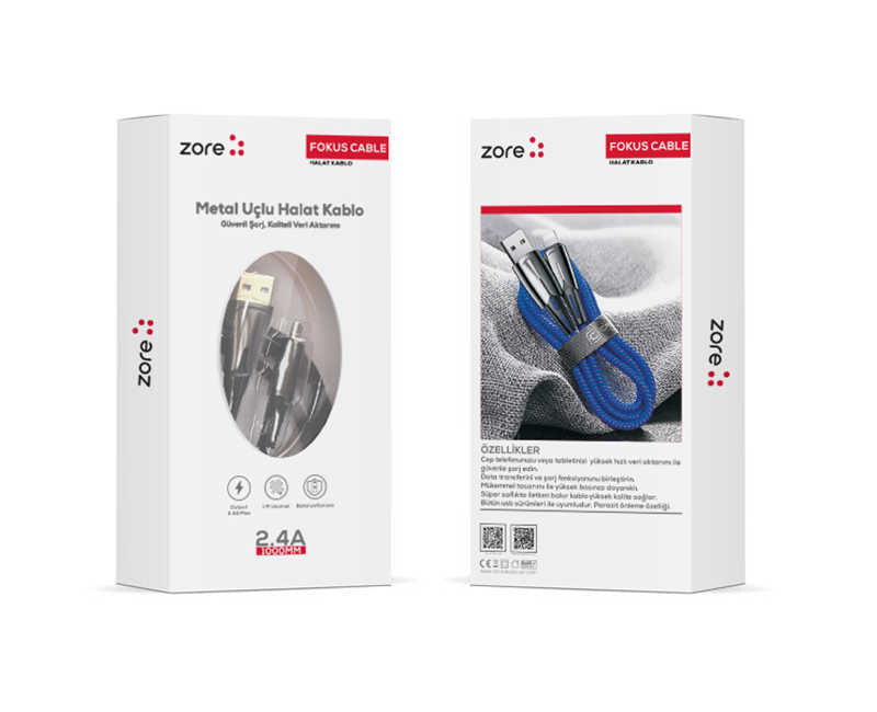 Zore Micro Focus Usb Kablo Mavi