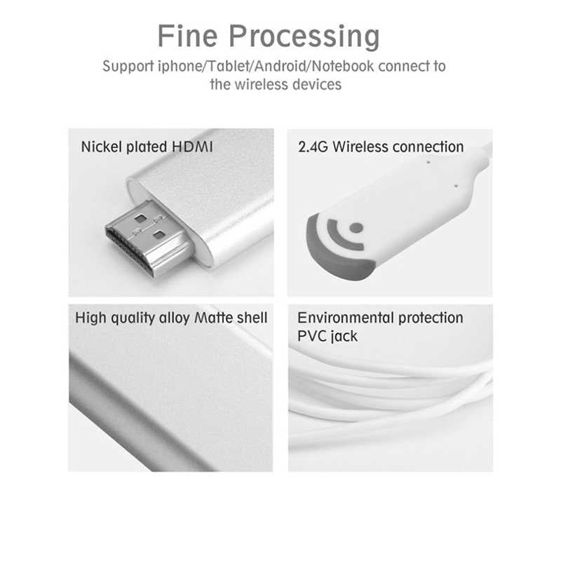 Zore Mirascreen HDTV Adaptör Tüm Modellere Uyumlu Beyaz