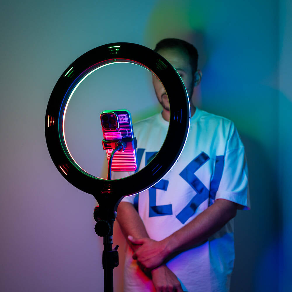 Zore MJ38 RGB 25W Ring Light Canlı Yayın 38cm USB'li ve Telefon Stand Siyah
