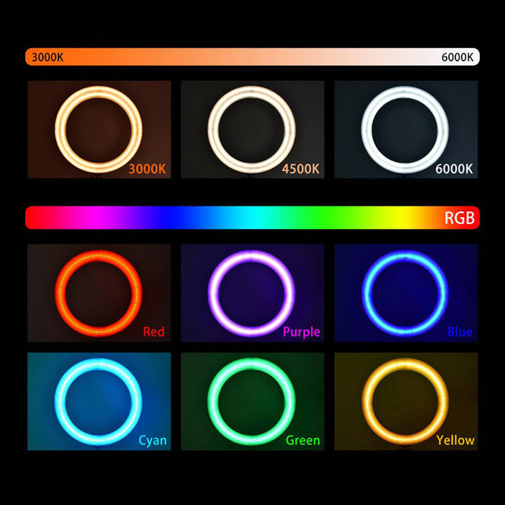 Zore MJ38 RGB 25W Ring Light Canlı Yayın 38cm USB'li ve Telefon Stand Siyah