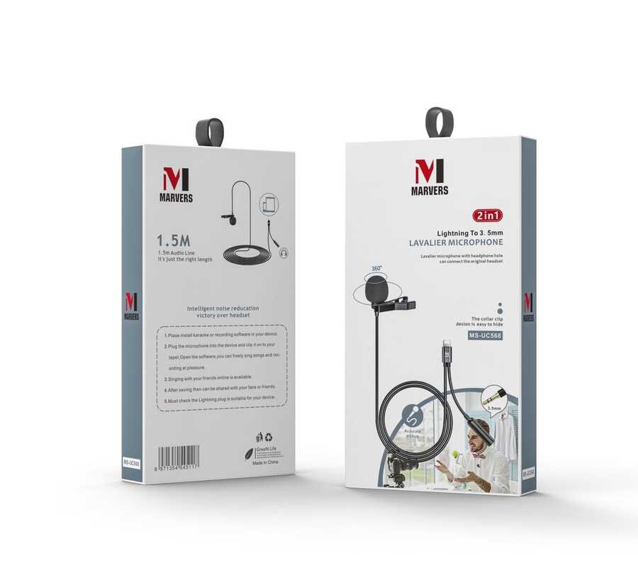 Zore MS-UC568 Canlı Yayın Yaka Mikrofon Siyah