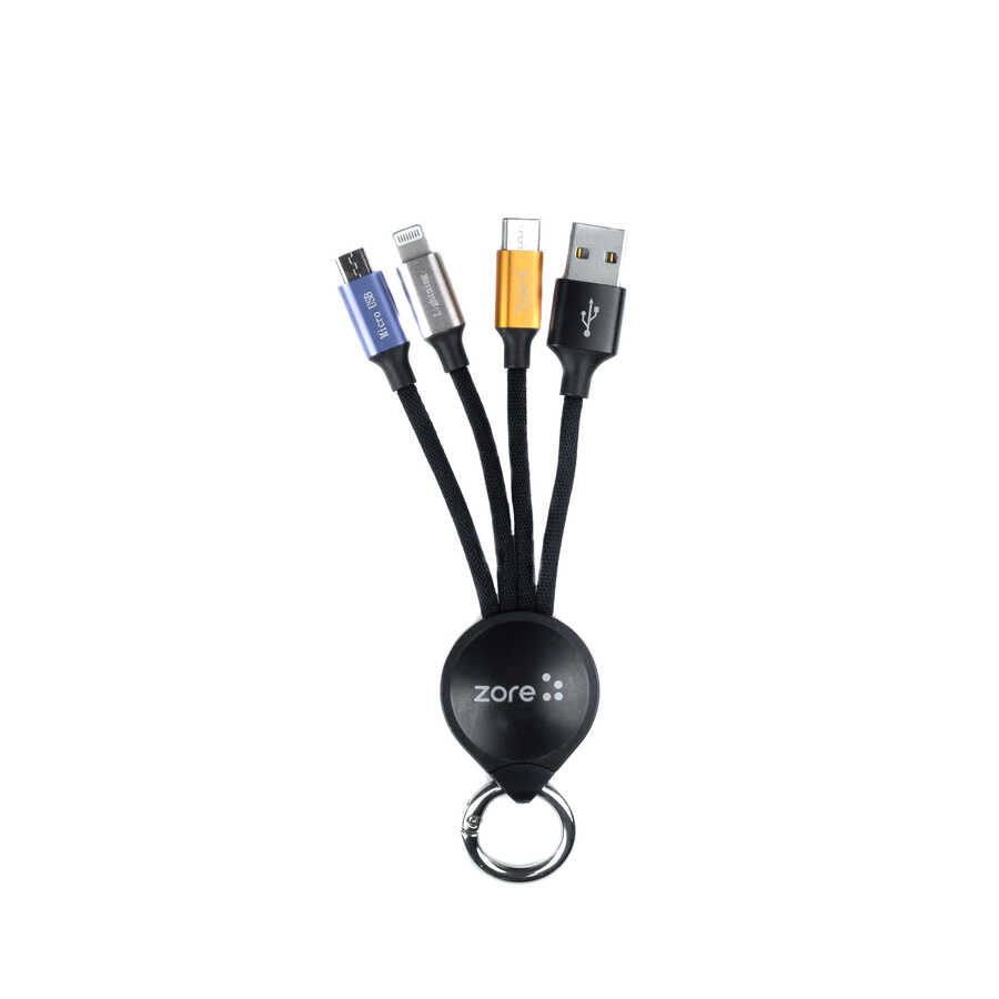 Zore OKS 3 in 1 Usb Kablo Siyah