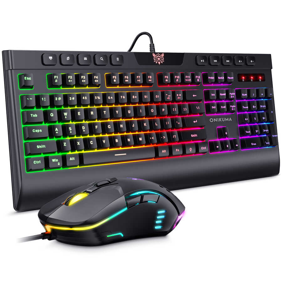 Zore Onikuma G21 RGB Oyuncu Klavye Mouse Seti Siyah
